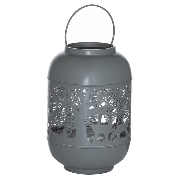 Medium Wire Silver And Grey Glowray Conical Lantern