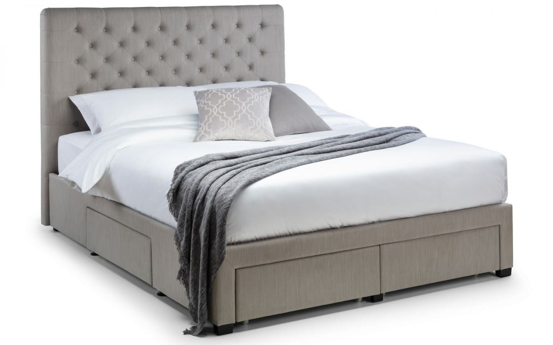 Julian Bowen Wilton Deep Button 4 Drawer Bed - Available In 3 Sizes