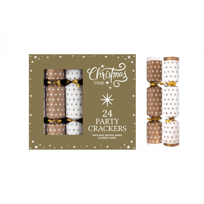 Christmas 24 x 8" Gold Stars Crackers Party Box
