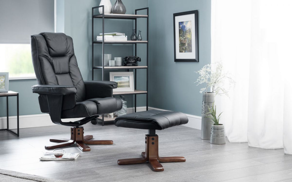 Julian Bowen Malmo Recliner & Footstool - Available In 3 Colours
