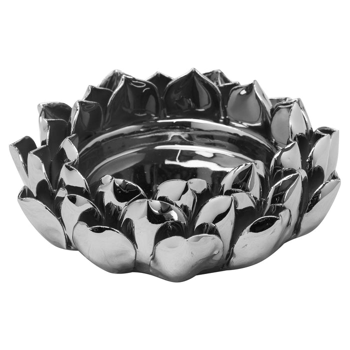 Silver Acorn Candle Plate