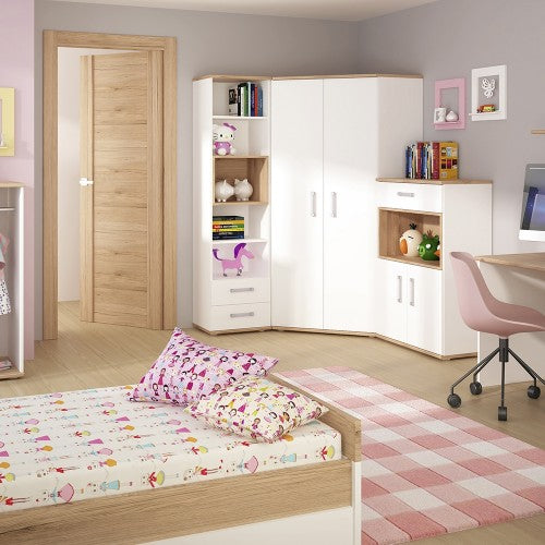 4KIDS Tall 2 Drawer Bookcase - Available In 4 Colours
