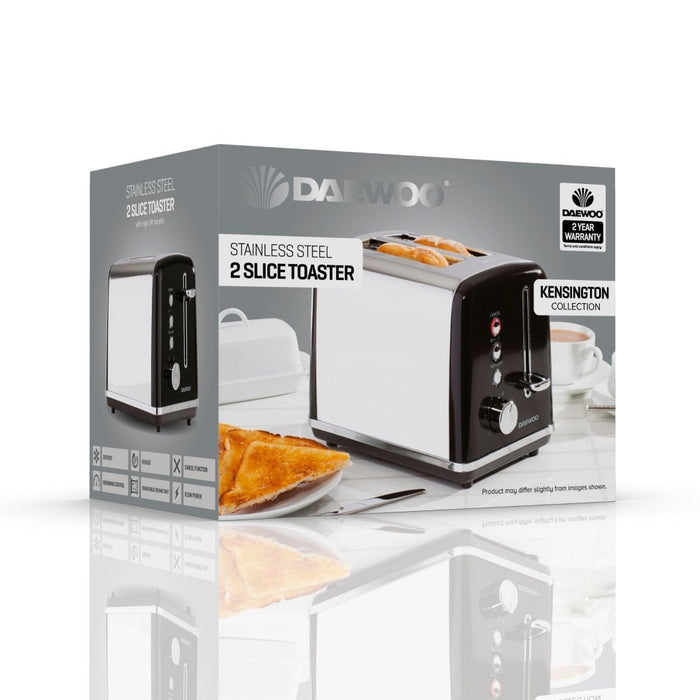 Daewoo Kensington 2 Slice Toaster - Black