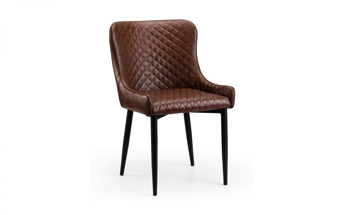 Julian Bowen Luxe Faux Leather Dining Chair - Available In 2 Colours