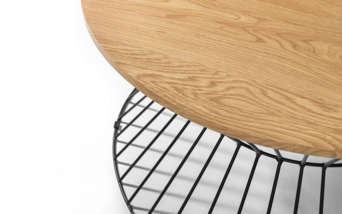 Julian Bowen Jersey Round Wire Coffee Table - Available In 2 Colours