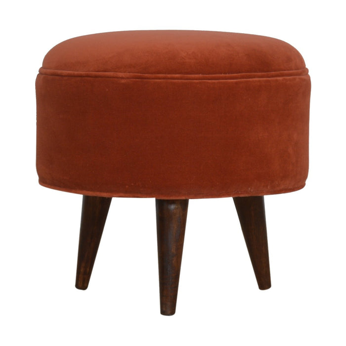 Velvet Nordic Style Footstool - Available In 4 Colours