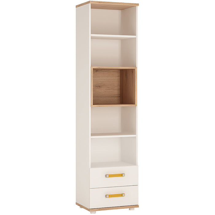 4KIDS Tall 2 Drawer Bookcase - Available In 4 Colours