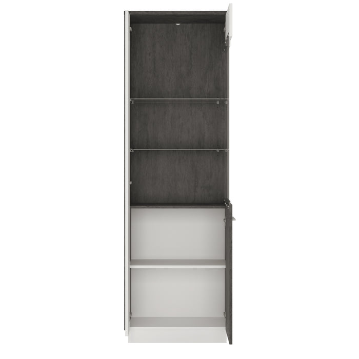 Zingaro Tall Glazed Display Cabinet - Optional Left or Right Door