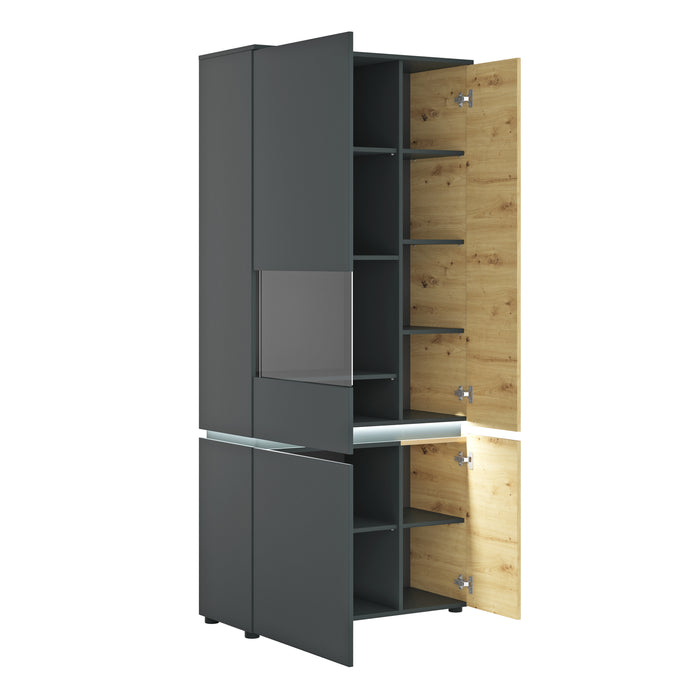 Luci 4 Door Tall Display Cabinet - Available In 2 Colours