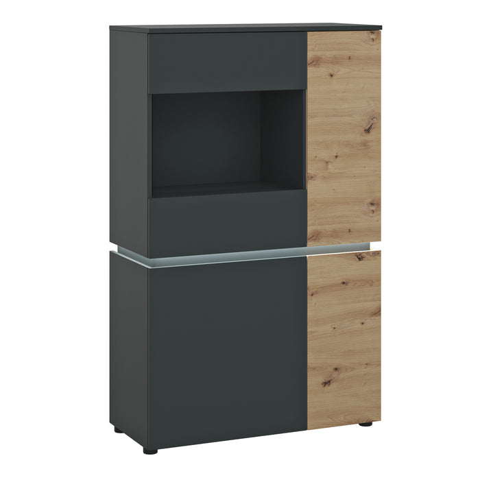 Luci 4 Door Low Display Cabinet - Available In 2 Colours
