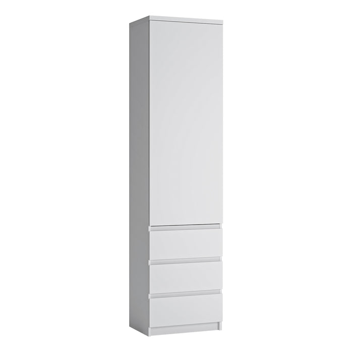 Fribo Tall Narrow 1 Door 3 Drawer Cupboard - Available In 2 Colours
