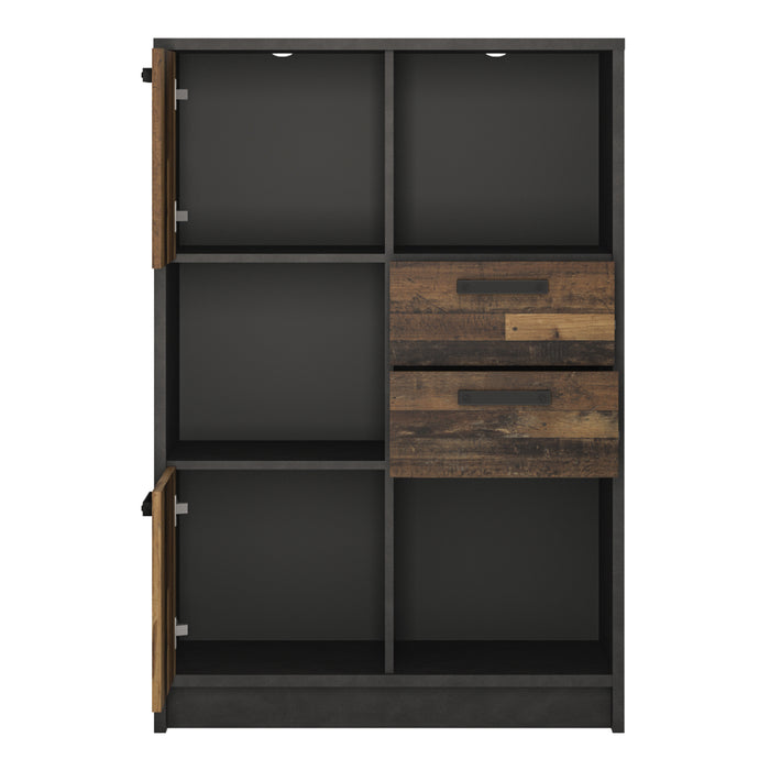 Brooklyn Low Bookcase With 2 Doors & 2 Drawers