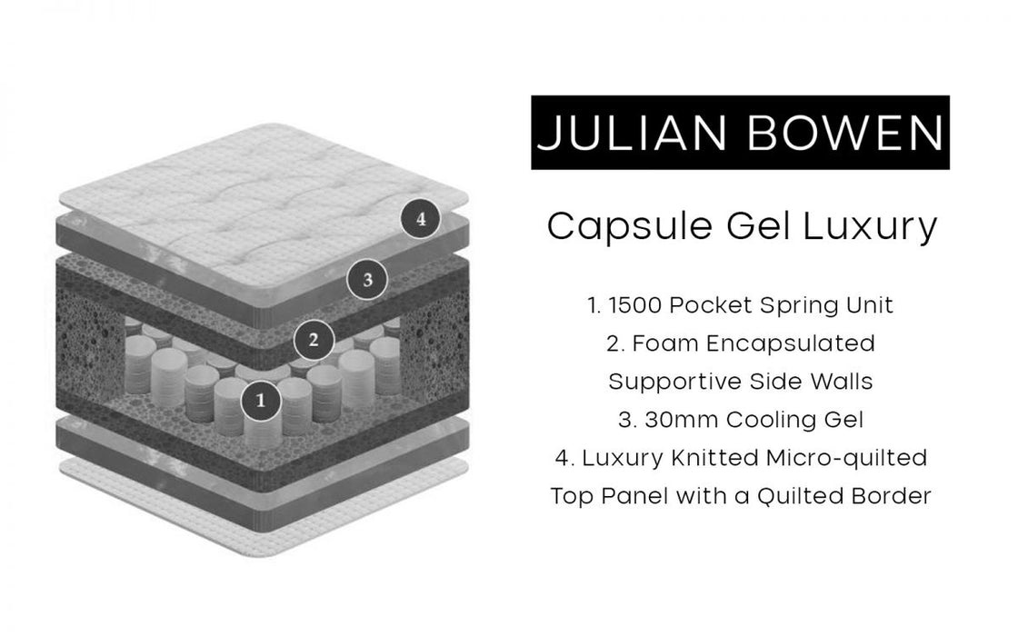 Julian Bowen Capsule Gel Luxury Mattress - Available In 3 Sizes
