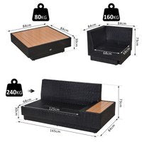 4 Pcs Rattan Sofa Furniture Set W/Cushions-Black/Beige/Orange