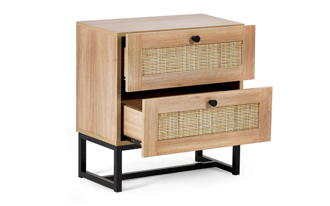 Julian Bowen Padstow 2 Drawer Bedside - Available In 2 Colours