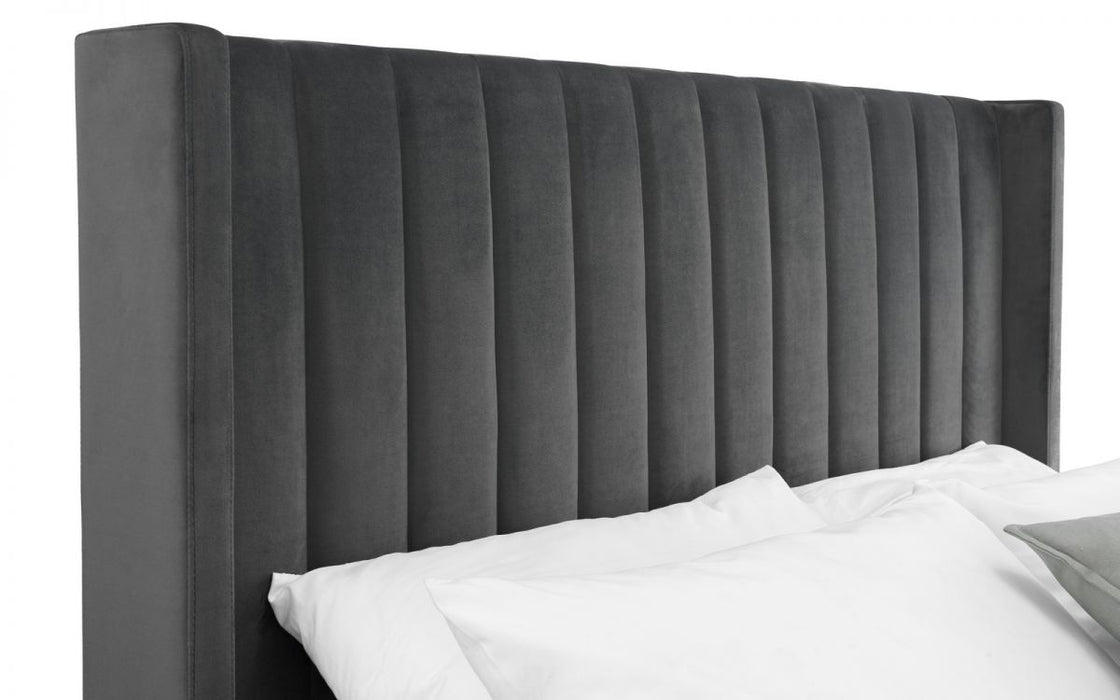 Julian Bowen Langham Scalloped Headboard Storage Bed - Available In 3 Sizes & 2 Colours