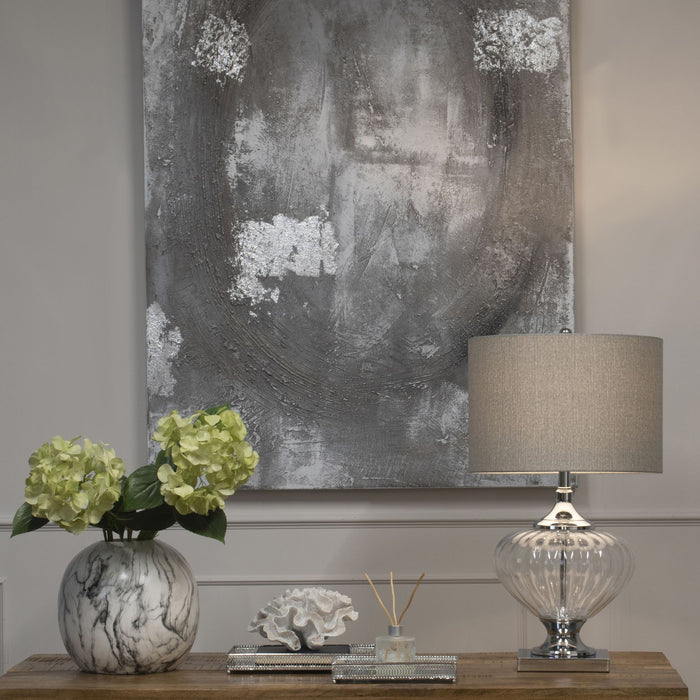 Cortina Silver And Grey Hand Painted Canvas