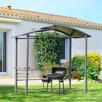 Outdoor Grill BBQ Gazebo 2 Shelves and Poles for Hanging Tools Great Ventilation
