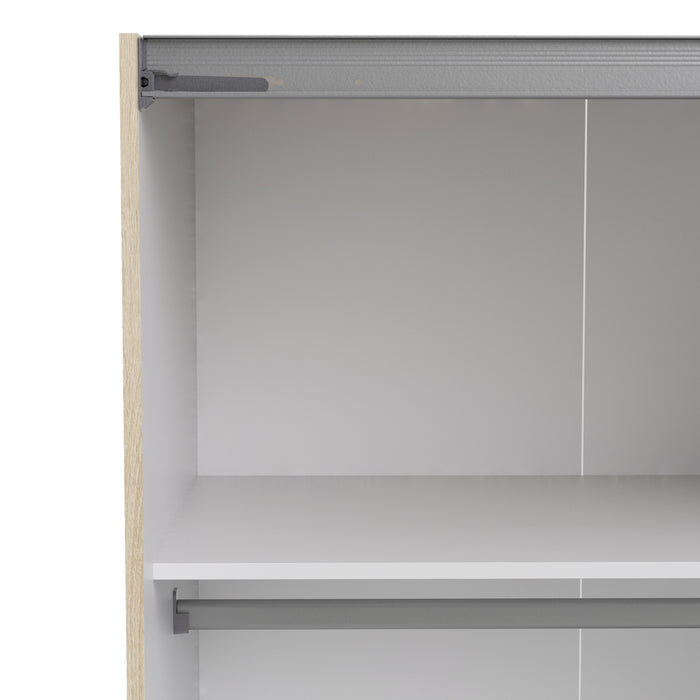 Verona Sliding Wardrobe With 2 Shelves & Mirrored Doors 180cm - Available In 6 Colours