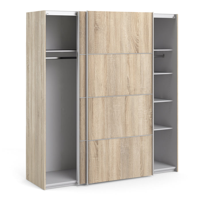 Verona Sliding Wardrobe With 5 Shelves 180cm - Available In 6 Colours