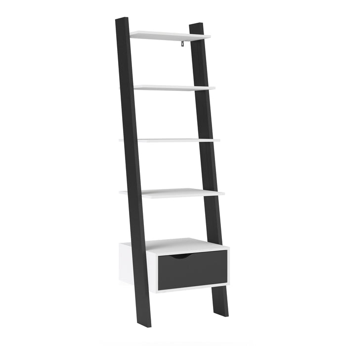 Oslo Leaning 1 Drawer Bookcase - Available In 2 Colours
