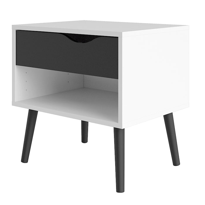 Oslo 1 Drawer Bedside Table - Available In 3 Colours