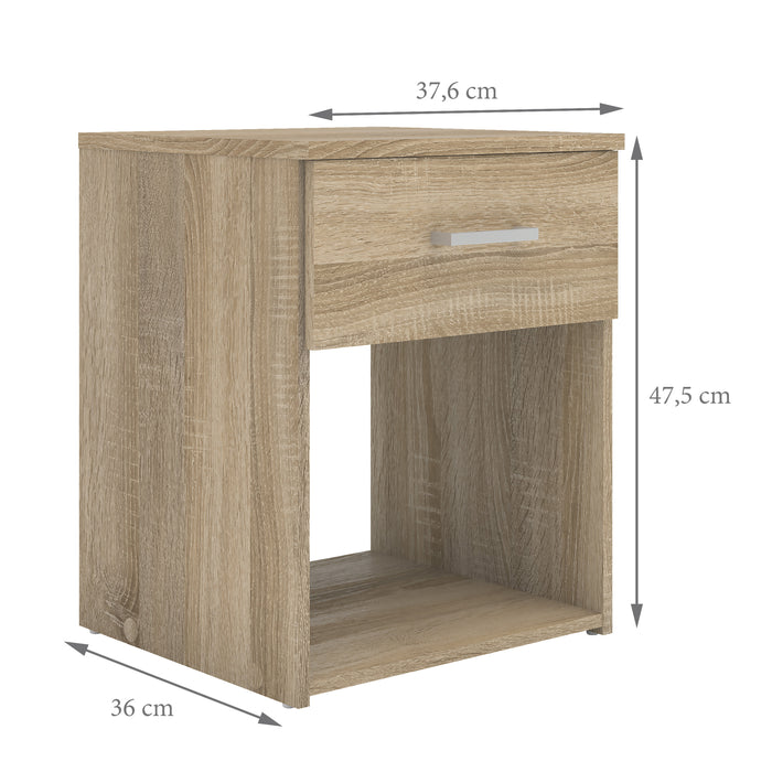 Space 1 Drawer Bedside Cabinet - Available In 2 Colours