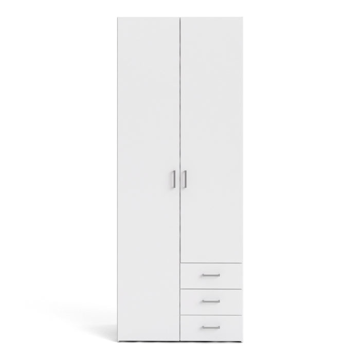 Space 2 Door 3 Drawer Wardrobe - Available In 2 Colours