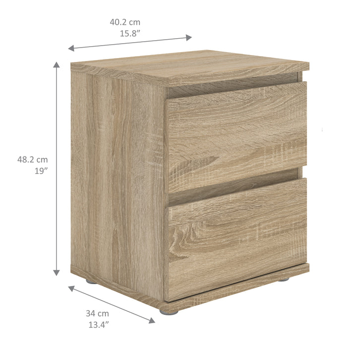 Nova Bedside 2 Drawer Cabinet - Available In 2 Colours