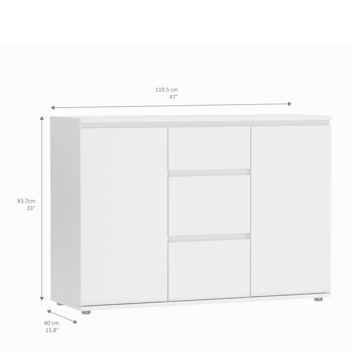 Nova 3 Drawer 2 Door Sideboard - Available In 2 Colours