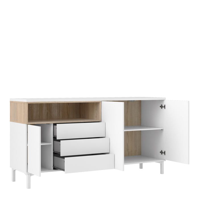 Roomers 3 Drawer 3 Door Sideboard - Available In 2 Colours