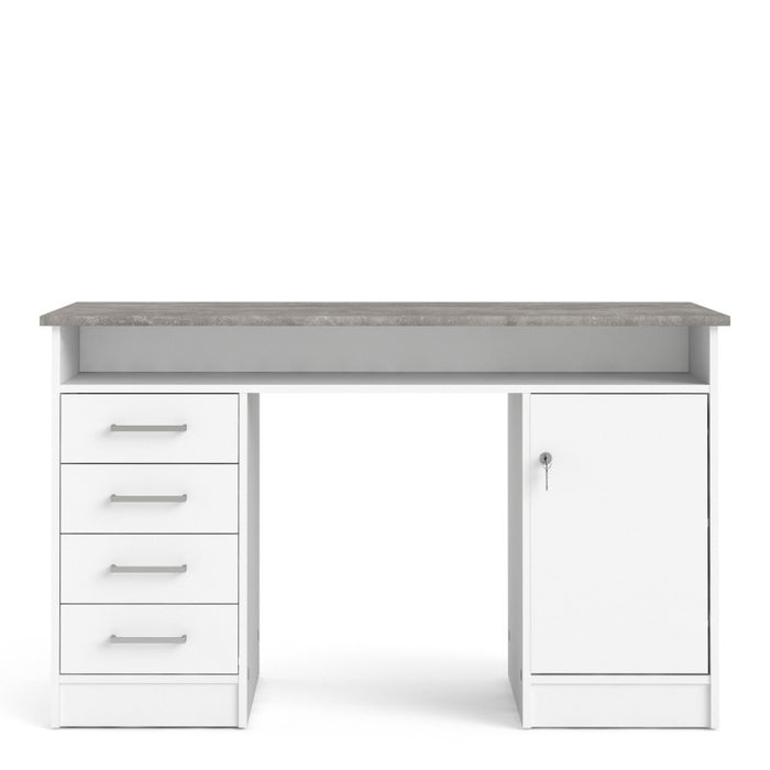 Function Plus 4 Drawer & 1 Door Desk - Available In 2 Colours