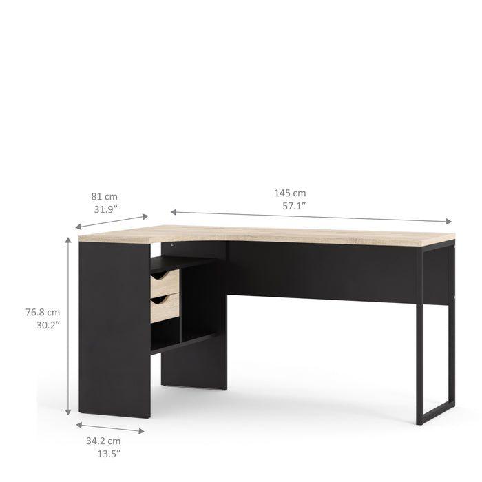 Function Plus Corner Desk With 2 Drawers - Available In 5 Colours
