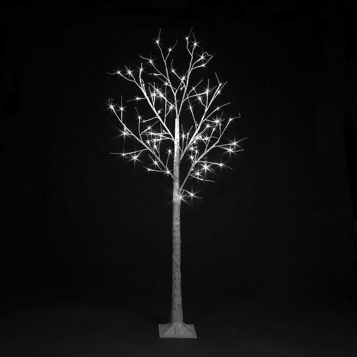 Snowtime 1.8m Birch Tree With 80 Ice White LEDs