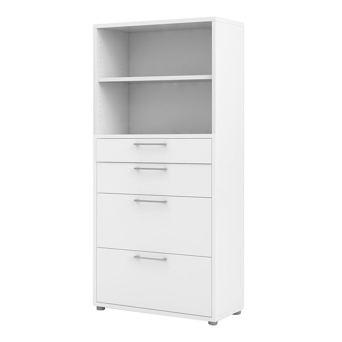 Prima Bookcase With 2 Drawers & 2 File Drawers - Available In 3 Colours
