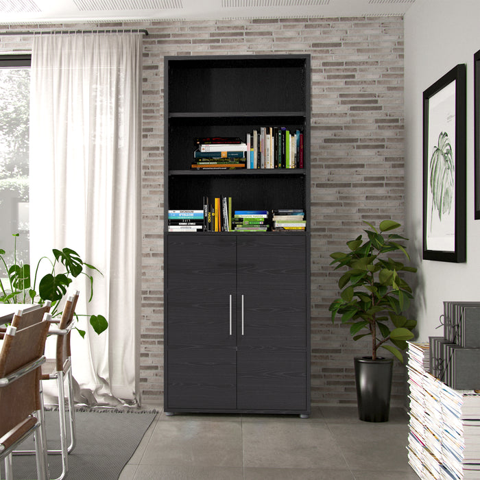 Prima Bookcase With Shelving & 2 Doors - Available In 3 Colours