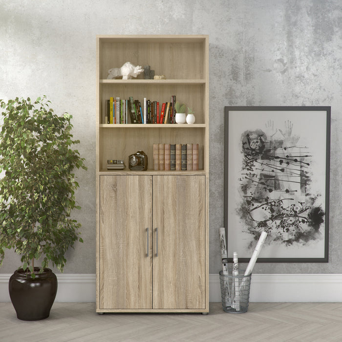 Prima Bookcase With Shelving & 2 Doors - Available In 3 Colours