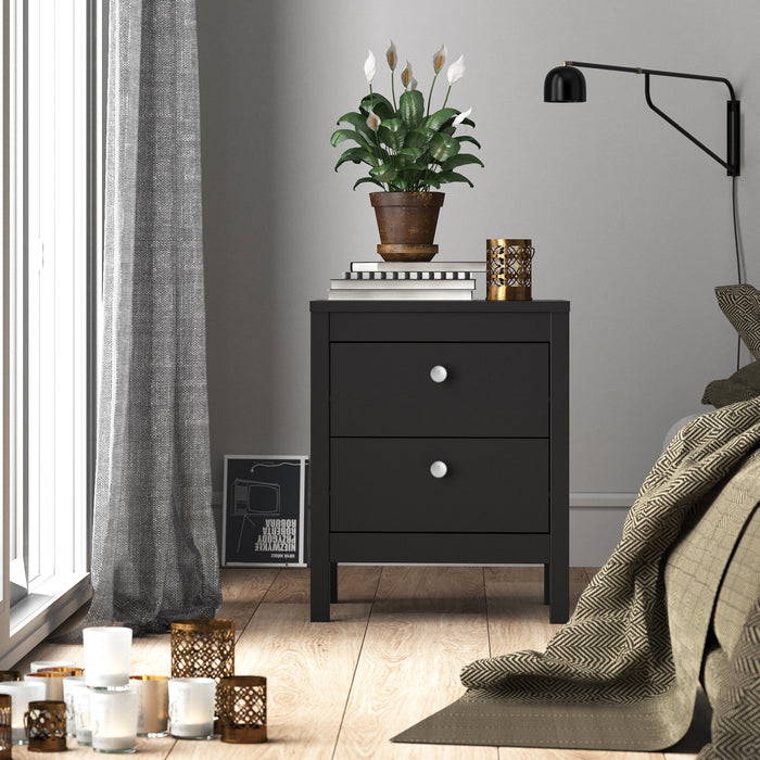 Madrid 2 Drawer Bedside Table - Available In 2 Colours