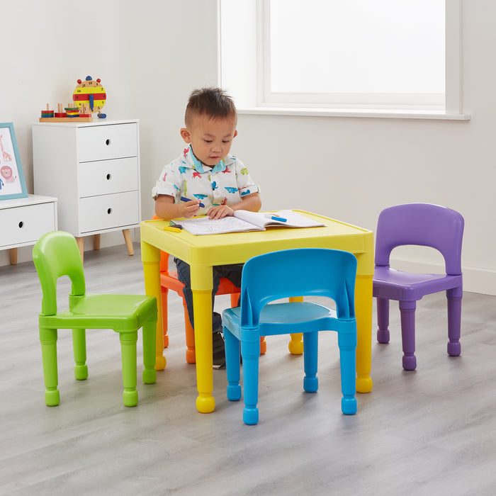 Children's Multicoloured Table and 4 Chairs Set