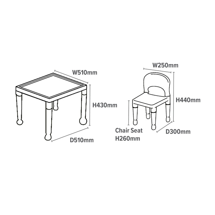 Kids Plastic Table and 2 Chair Set