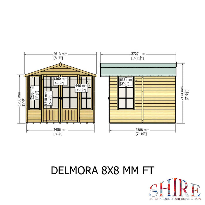 Shire Delmora Summerhouse - Available In 3 Sizes