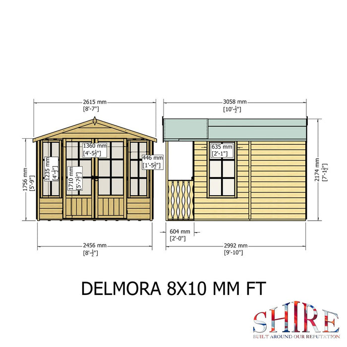 Shire Delmora Summerhouse With Verandah - Available In 3 Sizes