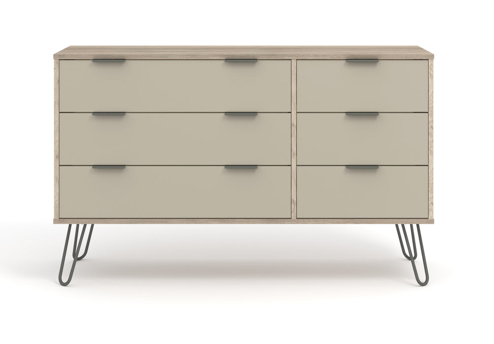 Augusta 3+3 drawer wide chest of drawers