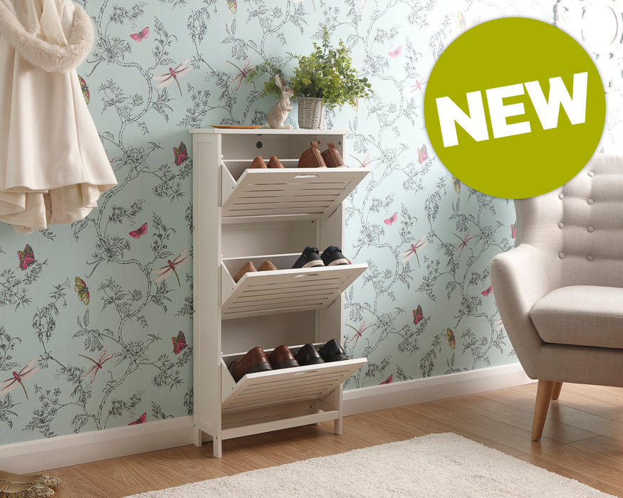 Bergen Three Tier Shoe Cabinet - Available In 2 Colours