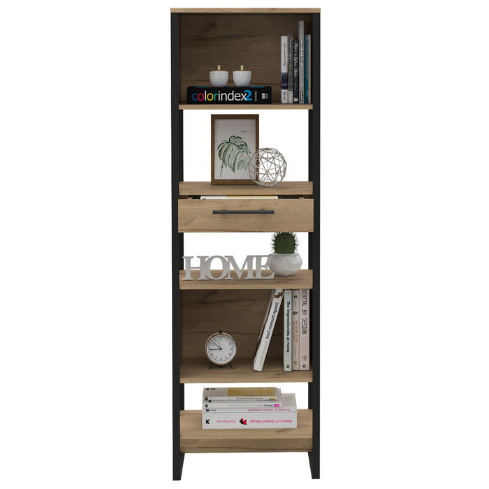 Modern Living tall narrow bookcase with 1 drawer