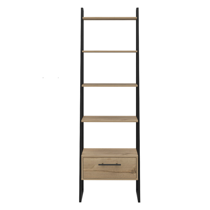Modern Living ladder shelf unit with black metal legs