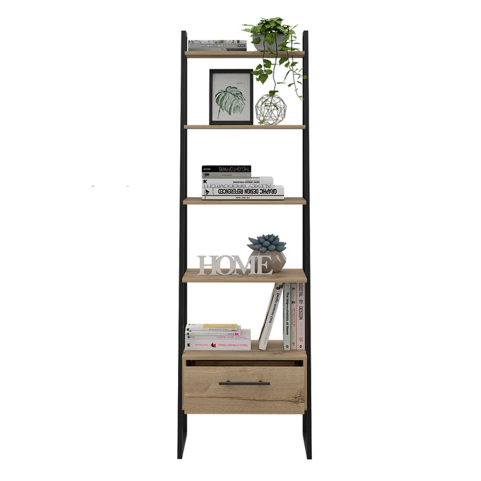Modern Living ladder shelf unit with black metal legs