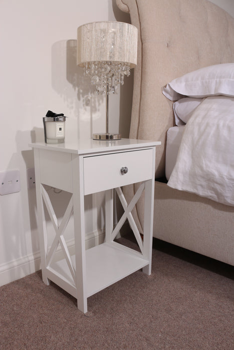 Painted vermont, 1 drawer bedside cabinet