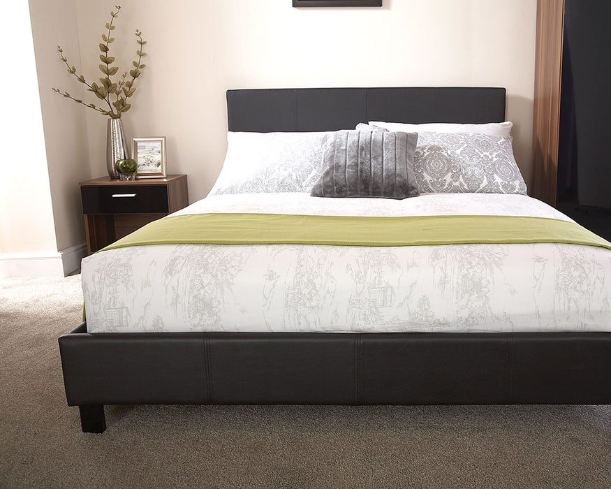 Faux Leather Bed In A Box - Available In 4 Sizes & 3 Colours