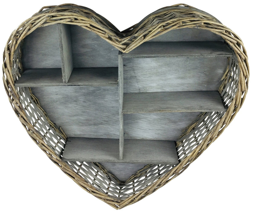 Wicker Heart Shelf Unit 52cm